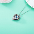 wholesale 925 Sterling Silver Blue Crystal Butterfly Heart Pendant Necklace for Women-0-6