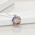 wholesale 925 Sterling Silver Rainbow Crystal Flamingo Pendant Necklace s for Women-0-4