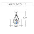 wholesale 925 Sterling Silver Teardrop Pendant with Blue Crystal and Chain - Memorial Keepsake Jewelry for Ashes (18 + 5 cm)-0-1