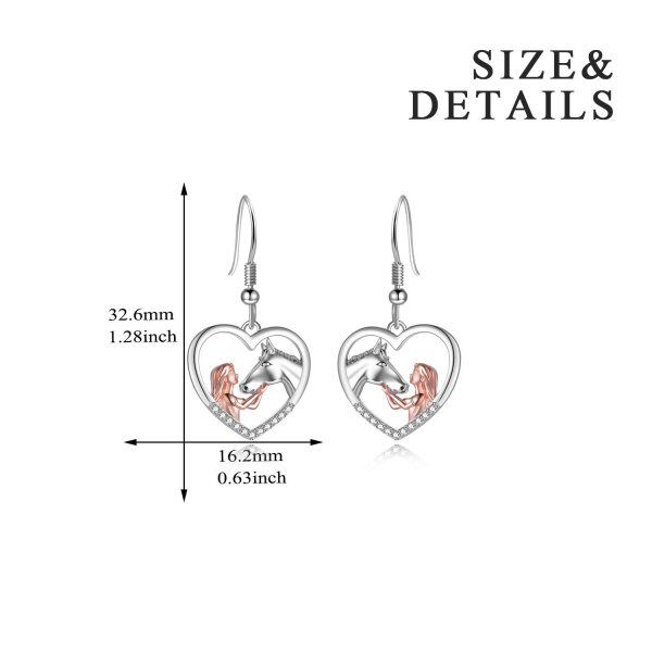 Sterling Silver Horse Girls Drop Earrings-1