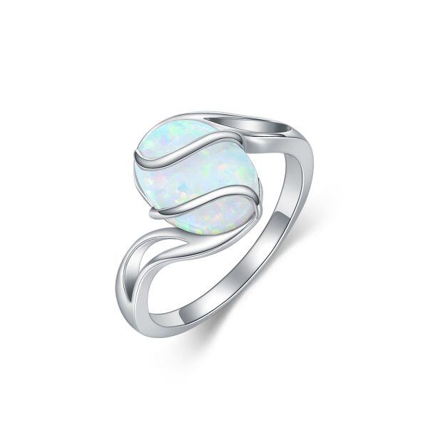 Sterling Silver Opal Unique Rings-0