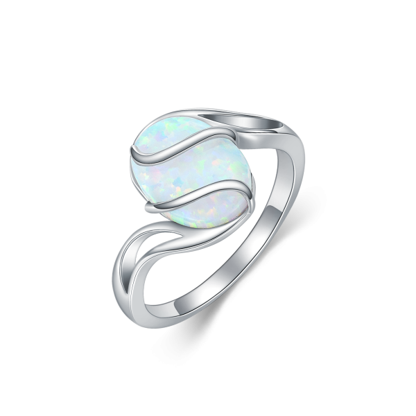 Sterling Silver Opal Unique Rings-1