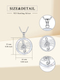 wholesale 925 Sterling Silver White Opal Musical Notes Pendant Necklace for Women-0-6
