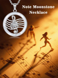 wholesale 925 Sterling Silver White Opal Musical Notes Pendant Necklace for Women-0-7