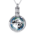 wholesale 925 Sterling Silver Blue Crystal Panda Urn Pendant Keepsake s for Women Sisters Friends-0-1
