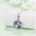 wholesale 925 Sterling Silver Blue Crystal Panda Urn Pendant Keepsake s for Women Sisters Friends-0-2