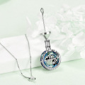wholesale 925 Sterling Silver Blue Crystal Panda Urn Pendant Keepsake s for Women Sisters Friends-0-3