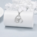 wholesale 925 Sterling Silver Heart-Shaped Dancing Girl with Flute Pendant Necklace Graduation Gift for Girls and Women-0-3