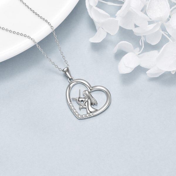 Sterling Silver Violin Pendant Necklace -4