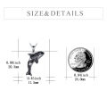 wholesale 925 Sterling Silver Black Ocean Stone Killer Whale Cremation Keepsake Pendant Necklace for Ashes Memory -0-1