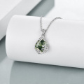 wholesale Sterling Silver Crystal Filigree Teardrop Pendant Necklace-0-3