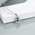 wholesale Sterling Silver Crystal Filigree Teardrop Pendant Necklace-0-4