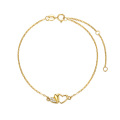 wholesale 14K Gold Diamond Heart Charm Bracelet for Women-0-0
