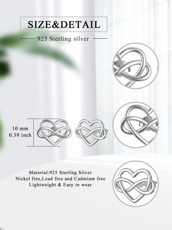 Sterling Silver Heart Celtic Knot Stud Earrings-1