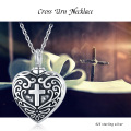 wholesale 925 Sterling Silver Cross Heart Urn Pendant Necklace for Ashes Memory Keepsake Jewelry for Women-0-3