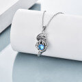 wholesale 925 Sterling Silver Metal Blue Glow-in-the-Dark Dragon Pendant Necklace Halloween s for Women and Girls-0-3