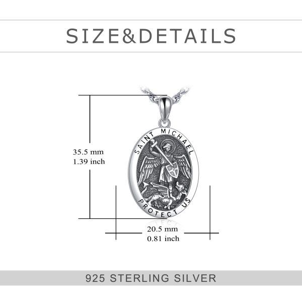 Sterling Silver Medallion Travel Protection Pendant Necklace With Stainless Steel Chain-1