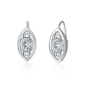 Sterling Silver Celtic Knot Huggie Earrings-0