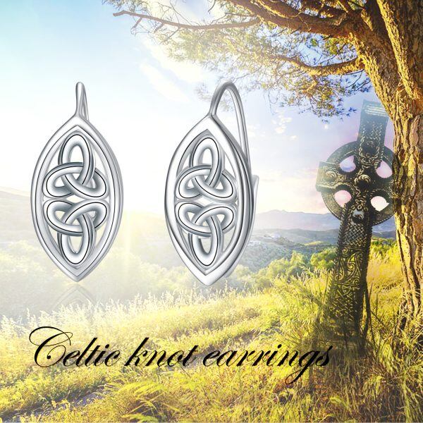 Sterling Silver Celtic Knot Huggie Earrings-2