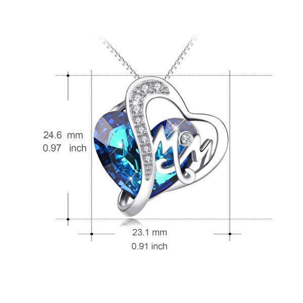 Sterling Silver Infinite Heart Crystal Pendant Necklace For Mom-1