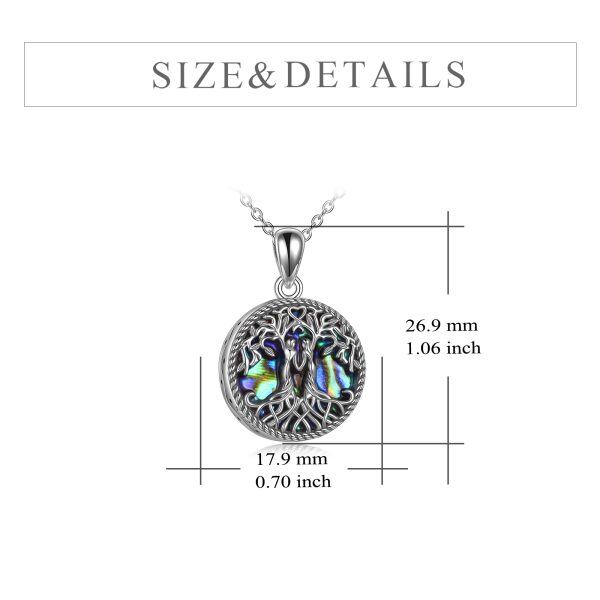 Sterling Silver Tree of Life Abalone Shell Pendant Necklace For Sister-1