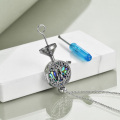 wholesale 925 Sterling Silver Abalone Shell Tree of Life Pendant Necklace for Sisters Birthdays-0-5