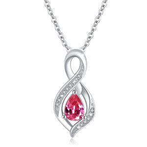 Sterling Silver Infinity July Birthstone Pendant Necklace-0