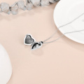 wholesale 925 Sterling Silver Blue Crystal Heart Locket Necklace for Women - Always in My Heart-0-8