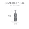 wholesale 925 Sterling Silver Floral Cylinder Keepsake Urn Necklace w/ Funnel Fillers & Chain - Memorial Jewelry for Ashes Cremation Gifts-0-1