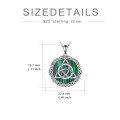 wholesale 925 Sterling Silver Green Malachite Triquetra Celtic Knot Pendant Necklace for Women Girls -0-1