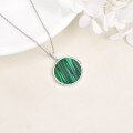 wholesale 925 Sterling Silver Green Malachite Triquetra Celtic Knot Pendant Necklace for Women Girls -0-4