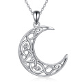 wholesale 925 Sterling Silver Crescent Moon Pendant Norse Viking Jewelry for Women-0-0