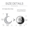 wholesale 925 Sterling Silver Crescent Moon Pendant Norse Viking Jewelry for Women-0-1