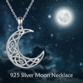 wholesale 925 Sterling Silver Crescent Moon Pendant Norse Viking Jewelry for Women-0-3