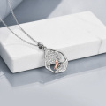 wholesale 925 Sterling Silver Wolf and Girl Pendant Necklaces for Women Mother's Day Gifts-0-5
