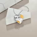wholesale 925 Sterling Silver Metal Stone Sunflower Heart Pendant Necklace for Daughter Grandma Wife Sister Mother Gift-0-5