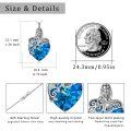 wholesale 925 Sterling Silver Blue Crystal Heart-Shaped Butterfly Pendant Necklace for Women-0-1