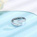 wholesale 925 Sterling Silver White Fire Opal Engraved Faith Hope Love Adjustable Stackable Rings s for Women Girls-0-4