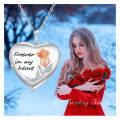 wholesale 925 Sterling Silver Rose Flower Heart Locket Pendant with Photo Frame - Forever In My Heart Keepsake s for Her-0-2