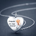 wholesale 925 Sterling Silver Rose Flower Heart Locket Pendant with Photo Frame - Forever In My Heart Keepsake s for Her-0-4
