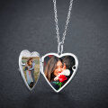 wholesale 925 Sterling Silver Rose Flower Heart Locket Pendant with Photo Frame - Forever In My Heart Keepsake s for Her-0-5