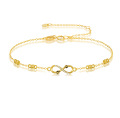 wholesale 14K Gold Infinity Cat Paw Print Anklet for Women - 7-9 inches-0-0