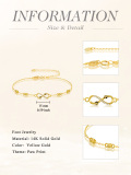 wholesale 14K Gold Infinity Cat Paw Print Anklet for Women - 7-9 inches-0-1