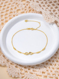wholesale 14K Gold Infinity Cat Paw Print Anklet for Women - 7-9 inches-0-4