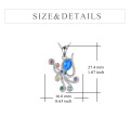 wholesale 925 Sterling Silver Opal & CZ Octopus Pendant Necklace for Girls and Women 18 Chain-0-1