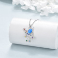 wholesale 925 Sterling Silver Opal & CZ Octopus Pendant Necklace for Girls and Women 18 Chain-0-4