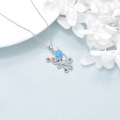 wholesale 925 Sterling Silver Opal & CZ Octopus Pendant Necklace for Girls and Women 18 Chain-0-5
