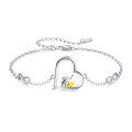 wholesale 925 Sterling Silver Elephant Heart Charm Bracelet with Infinity Links - Adjustable Size for Women & Girls-0-0