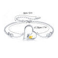 wholesale 925 Sterling Silver Elephant Heart Charm Bracelet with Infinity Links - Adjustable Size for Women & Girls-0-1
