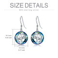wholesale 925 Sterling Silver Blue Crystal Elephant Drop Earrings for Women  4cm Long-0-1